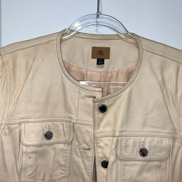 Lauren Ralph Lauren Lambskin Leather Jacket Size 12 - Picture 15 of 15